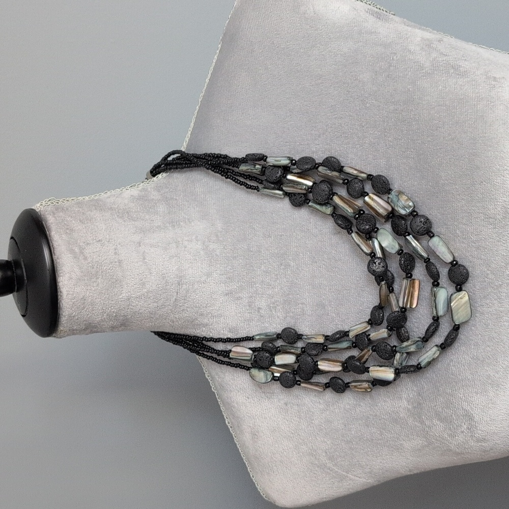 Premier Designs lava and shell necklace Natural Materials